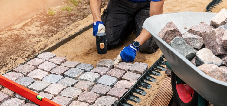 Red Pavers Installation